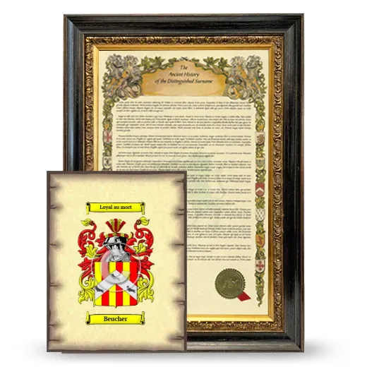 Beucher Framed History and Coat of Arms Print - Heirloom
