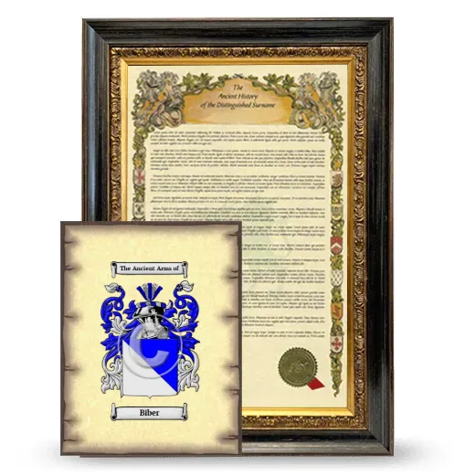 Biber Framed History and Coat of Arms Print - Heirloom