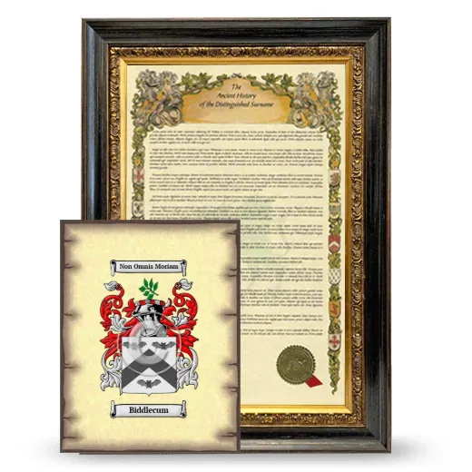 Biddlecum Framed History and Coat of Arms Print - Heirloom