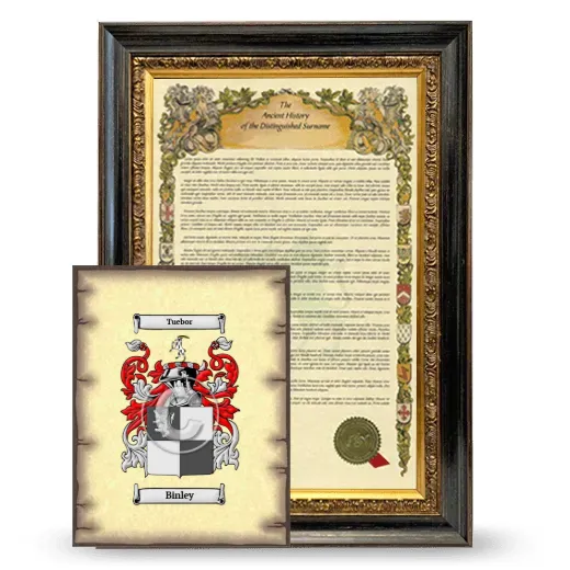 Binley Framed History and Coat of Arms Print - Heirloom