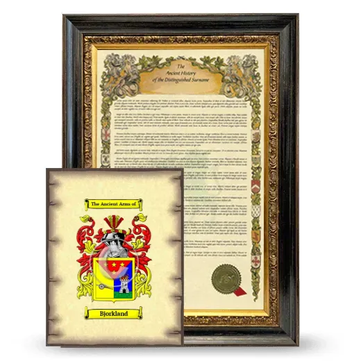 Bjorkland Framed History and Coat of Arms Print - Heirloom
