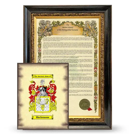 Blachemane Framed History and Coat of Arms Print - Heirloom