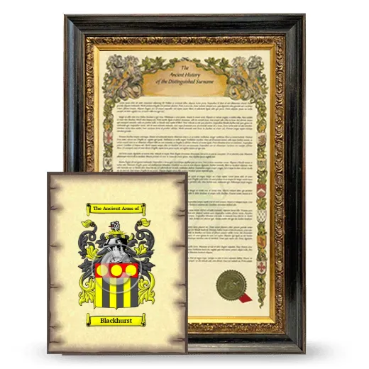 Blackhurst Framed History and Coat of Arms Print - Heirloom