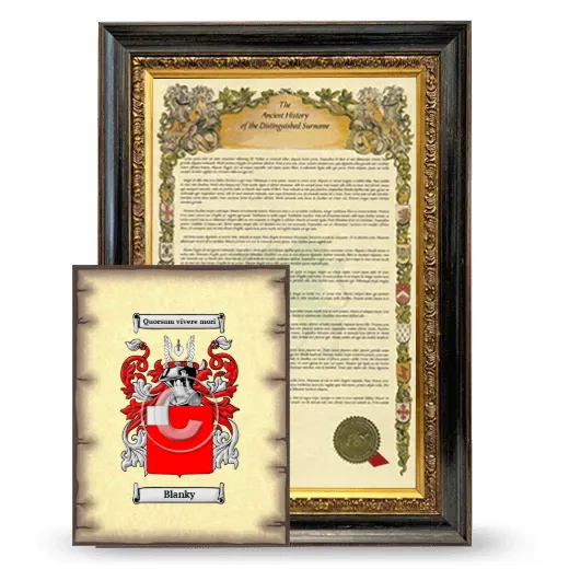 Blanky Framed History and Coat of Arms Print - Heirloom