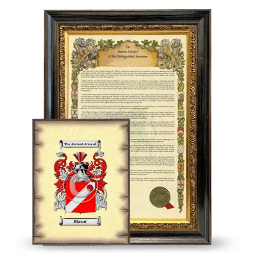 Blazot Framed History and Coat of Arms Print - Heirloom