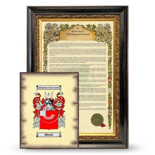 Blenck Framed History and Coat of Arms Print - Heirloom