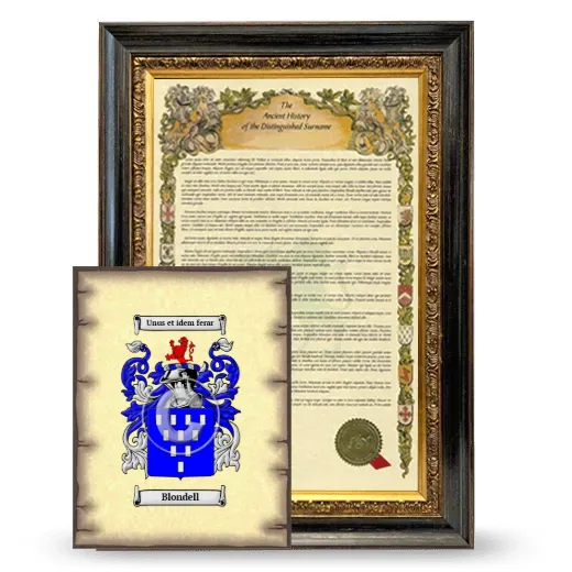 Blondell Framed History and Coat of Arms Print - Heirloom