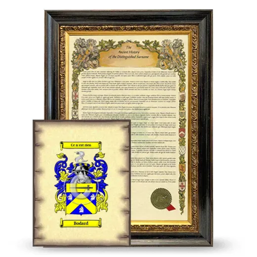 Bodard Framed History and Coat of Arms Print - Heirloom