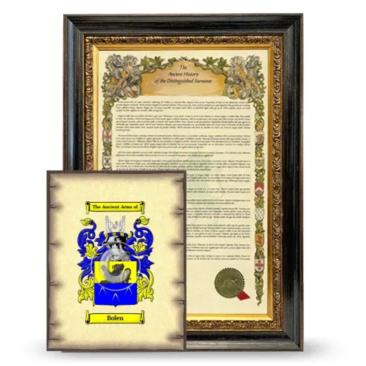 Bolen Framed History and Coat of Arms Print - Heirloom