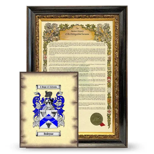 Boleyne Framed History and Coat of Arms Print - Heirloom