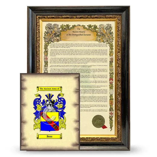 Boss Framed History and Coat of Arms Print - Heirloom