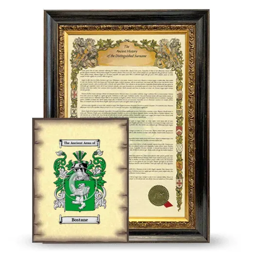Bostane Framed History and Coat of Arms Print - Heirloom