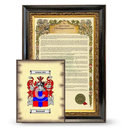Bosword Framed History and Coat of Arms Print - Heirloom
