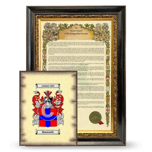 Bosworth Framed History and Coat of Arms Print - Heirloom