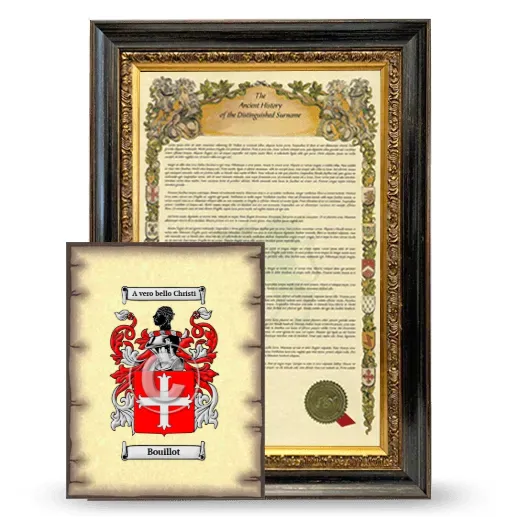 Bouillot Framed History and Coat of Arms Print - Heirloom