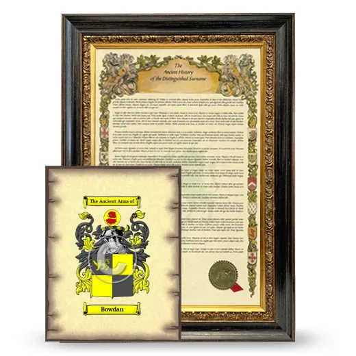 Bowdan Framed History and Coat of Arms Print - Heirloom