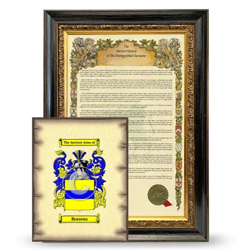 Braseau Framed History and Coat of Arms Print - Heirloom