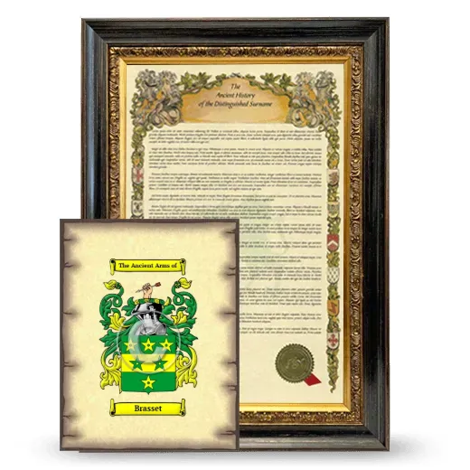 Brasset Framed History and Coat of Arms Print - Heirloom