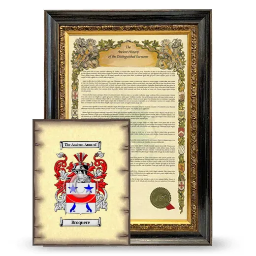 Broquere Framed History and Coat of Arms Print - Heirloom
