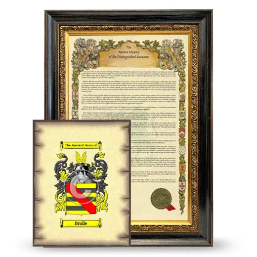Brulle Framed History and Coat of Arms Print - Heirloom