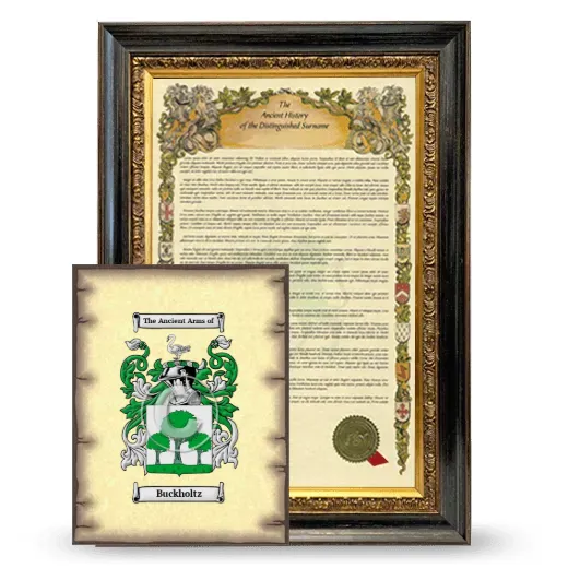 Buckholtz Framed History and Coat of Arms Print - Heirloom