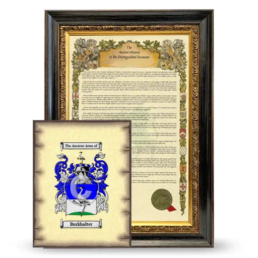 Burkhalter Framed History and Coat of Arms Print - Heirloom