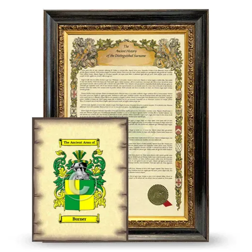 Burner Framed History and Coat of Arms Print - Heirloom