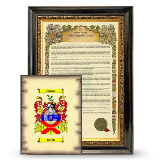 Busell Framed History and Coat of Arms Print - Heirloom