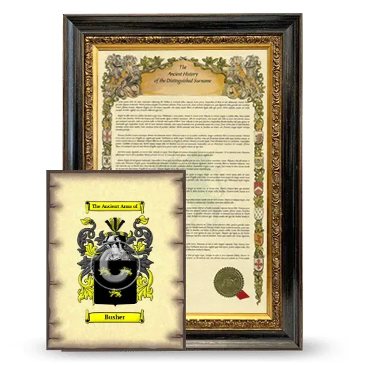Busher Framed History and Coat of Arms Print - Heirloom