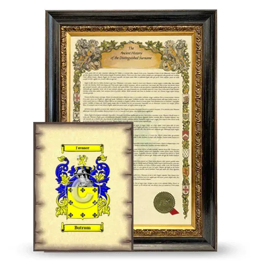 Butrum Framed History and Coat of Arms Print - Heirloom