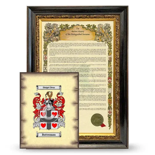 Butterman Framed History and Coat of Arms Print - Heirloom