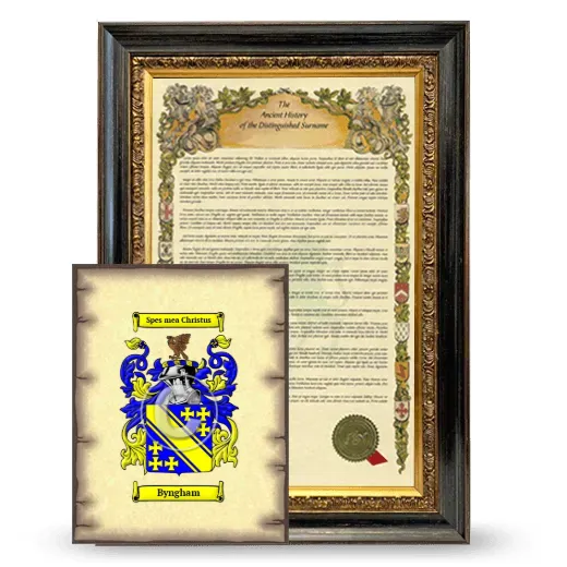 Byngham Framed History and Coat of Arms Print - Heirloom