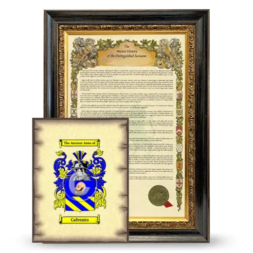 Calvento Framed History and Coat of Arms Print - Heirloom