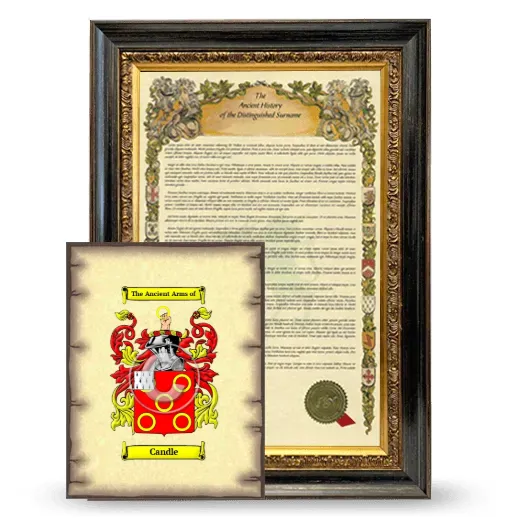 Candle Framed History and Coat of Arms Print - Heirloom