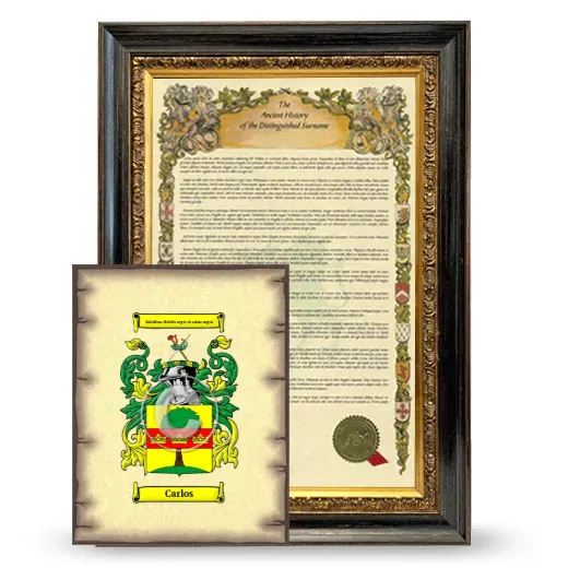 Carlos Framed History and Coat of Arms Print - Heirloom