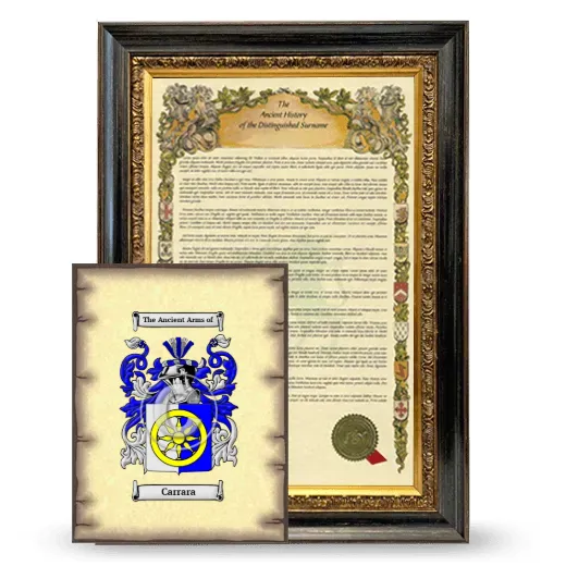 Carrara Framed History and Coat of Arms Print - Heirloom
