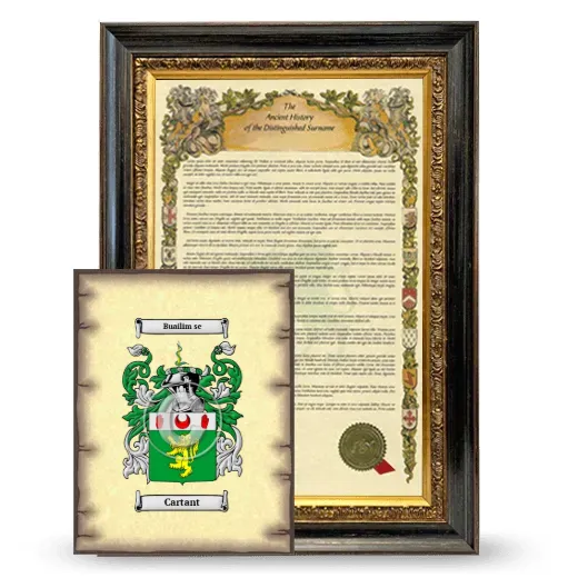 Cartant Framed History and Coat of Arms Print - Heirloom