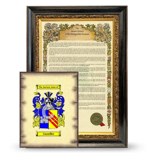 Casselles Framed History and Coat of Arms Print - Heirloom