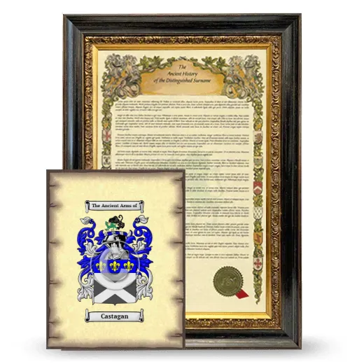 Castagan Framed History and Coat of Arms Print - Heirloom