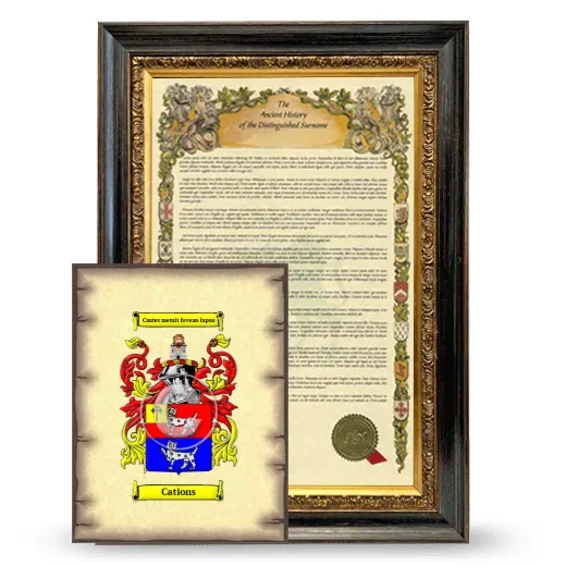 Cations Framed History and Coat of Arms Print - Heirloom