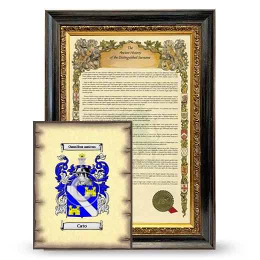 Cato Framed History and Coat of Arms Print - Heirloom