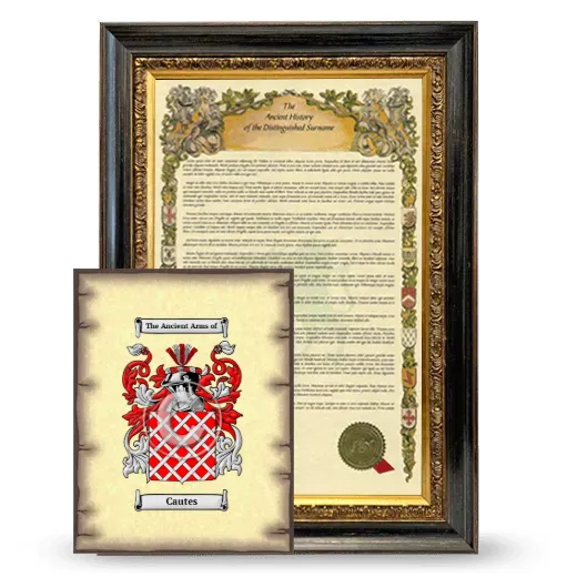 Cautes Framed History and Coat of Arms Print - Heirloom