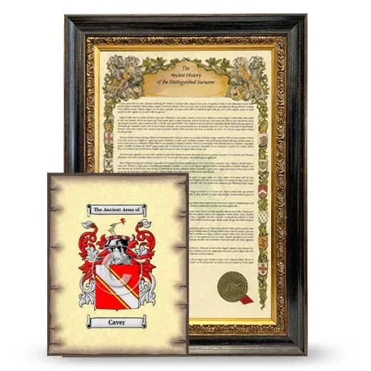 Caver Framed History and Coat of Arms Print - Heirloom