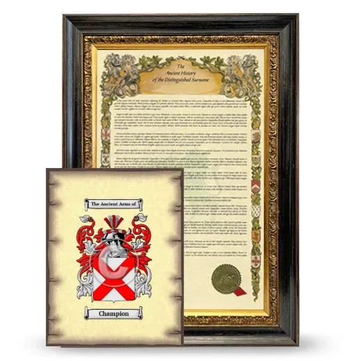 Champion Framed History and Coat of Arms Print - Heirloom