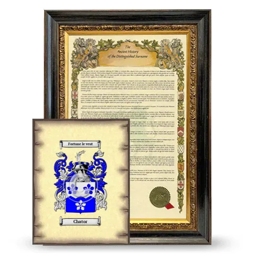 Chator Framed History and Coat of Arms Print - Heirloom