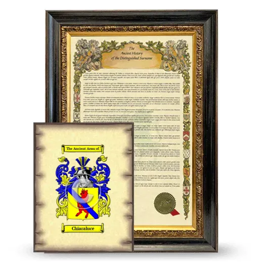 Chiaraluce Framed History and Coat of Arms Print - Heirloom
