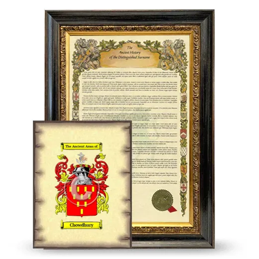 Chowdhury Framed History and Coat of Arms Print - Heirloom