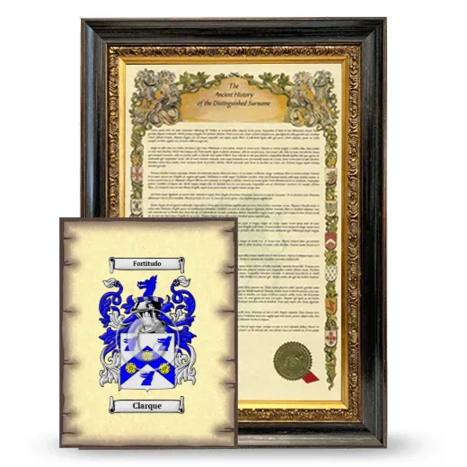 Clarque Framed History and Coat of Arms Print - Heirloom