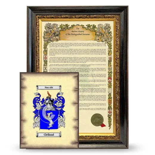 Clelland Framed History and Coat of Arms Print - Heirloom