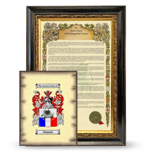 Clement Framed History and Coat of Arms Print - Heirloom